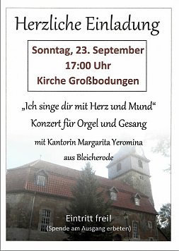 Konzertplakat (Foto: Ev. KG Gro&szlig;bodungen)