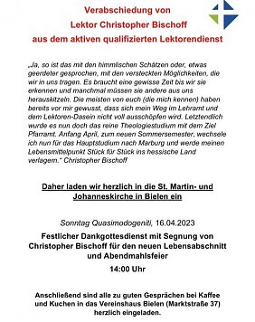 Plakat Verabschiedung (Foto: KG Bielen)