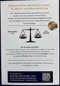 Flyer Glocke Bielen (Foto: Bielener Kirchbauverein e. V.)