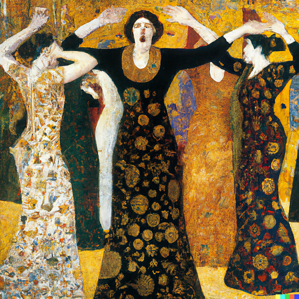 DALL&middot;E 2023-03-06 19.51.45 2- A painting of women raising their voices by Gustav Klimt (Foto: DALL&middot;E )