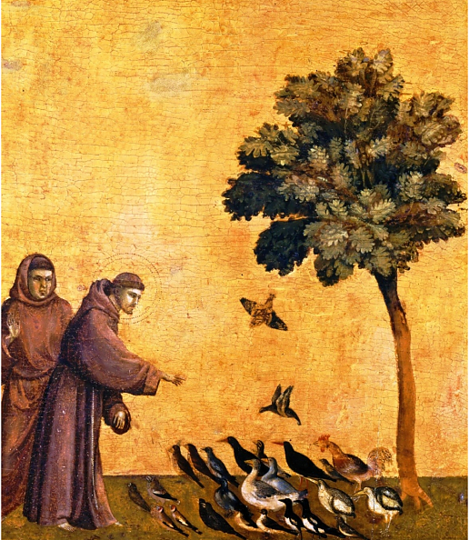 Franziskus predigt zu den V&ouml;geln (Foto: Giotto di Bondone)