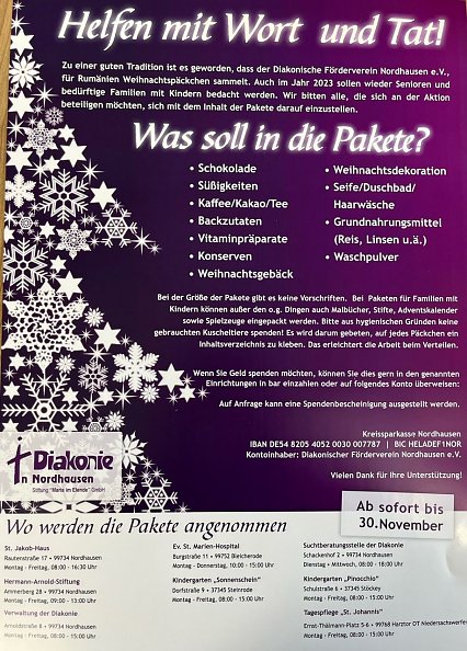 Weihnachtsp&auml;ckchen Diakonie (Foto: M. G&ouml;rk)