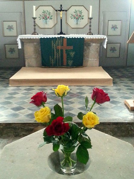 Rosen&uuml;berraschung in der Rosenkirche (Foto: R. Englert)