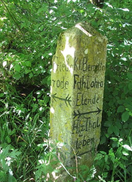 Wegstein im Helbetal (Foto: Kerstin Cassube)