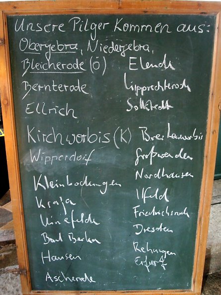 Die Liste der Pilger im Gottesdienst (Foto: R. Englert)
