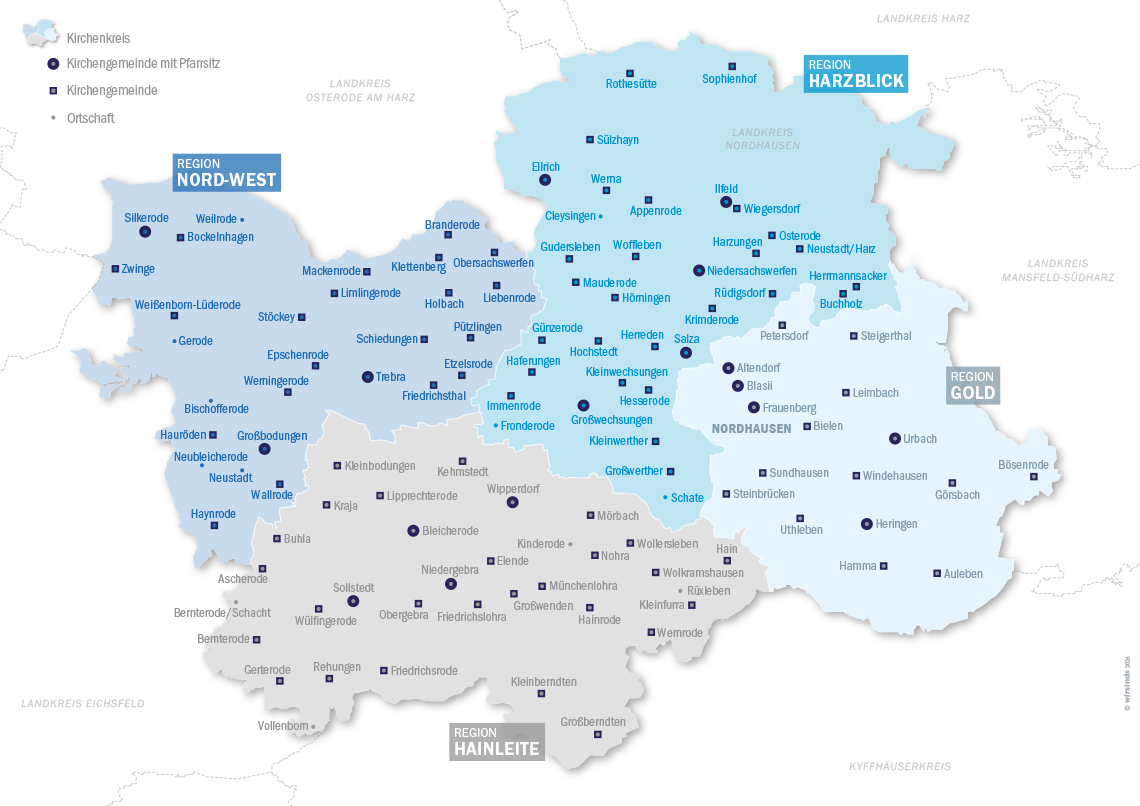 Karte Kirchengemeinden